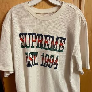 White Supreme logo S/S